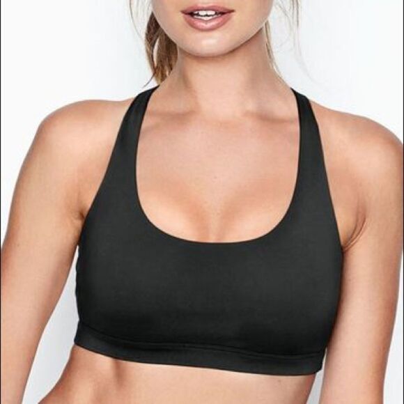 Victoria’s Secret Essentials Strappy Padded / Removable Padding Sports bra Black - Picture 2 of 3